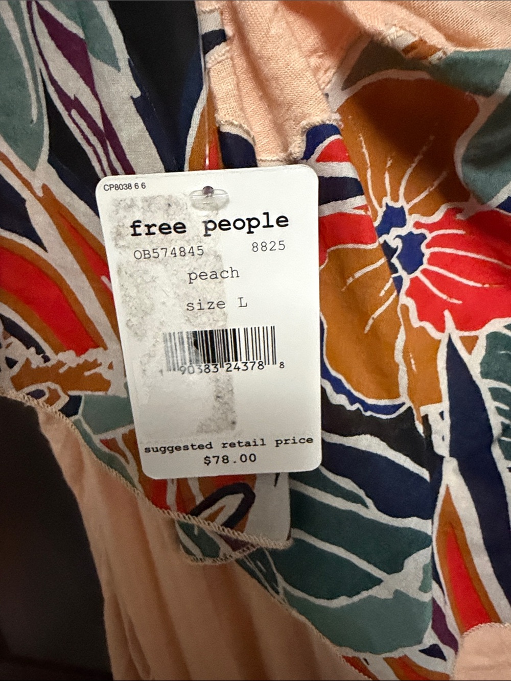 Free People Peach One-Shoulder Floral Ruffle Camisole - Picture 5 of 7